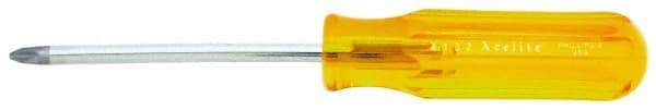 Xcelite - #2, 8-1/8" OAL, Standard Phillips Screwdriver - 4" Blade Length, Round Shank, Acetate Handle - Makers Industrial Supply