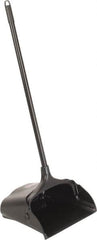 Rubbermaid - 11-1/4" Wide x 5" High Upright Dustpan - Plastic Body, 12-51/64" Handle, Black, with Wheels - Makers Industrial Supply