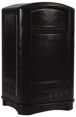 Rubbermaid - 50 Gal Black Rectangle Trash Can - Polyethylene, 42-1/8" High x 24-3/4" Long x 25-1/4" Wide - Makers Industrial Supply