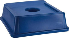 Rubbermaid - Square Lid for Use with 35 Gal Square Recycle Containers - Blue, Polyethylene, For 3569 - Makers Industrial Supply