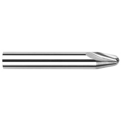 Harvey Tool - 10° per Side 0.094" Small End Diam 0.308" LOC 2-Flute Solid Carbide Tapered Ball End Mill - Exact Industrial Supply