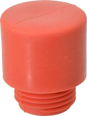 Made in USA - 1" Face Diam, Grade Medium, Red Hammer Tip/Face - Vinyl - Makers Industrial Supply