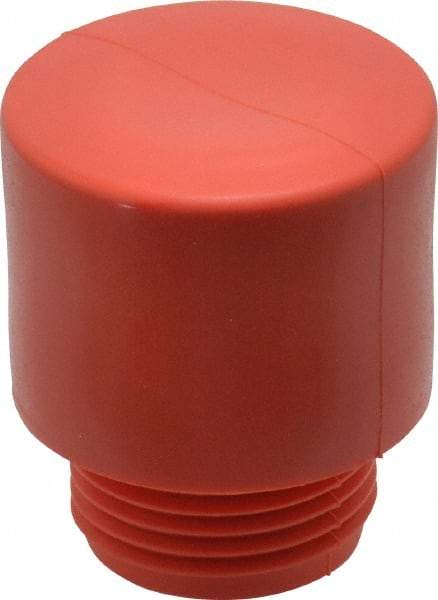 Made in USA - 1-1/2" Face Diam, Grade Medium, Red Hammer Tip/Face - Vinyl - Makers Industrial Supply