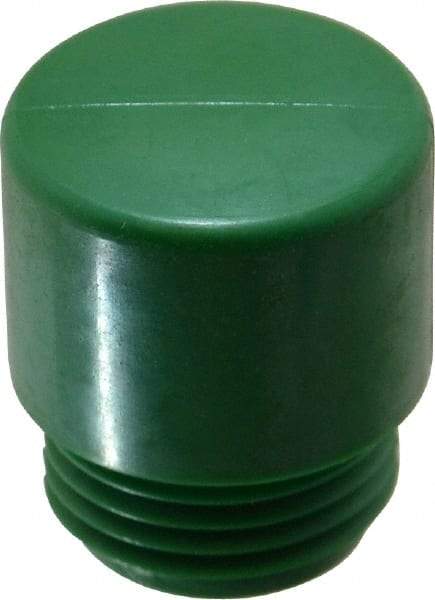 Made in USA - 7/8" Face Diam, Grade Hard, Green Hammer Tip/Face - Vinyl - Makers Industrial Supply