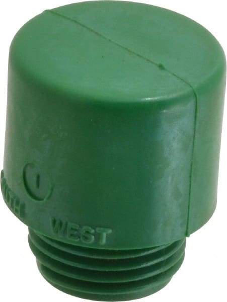 Made in USA - 1" Face Diam, Grade Hard, Green Hammer Tip/Face - Vinyl - Makers Industrial Supply