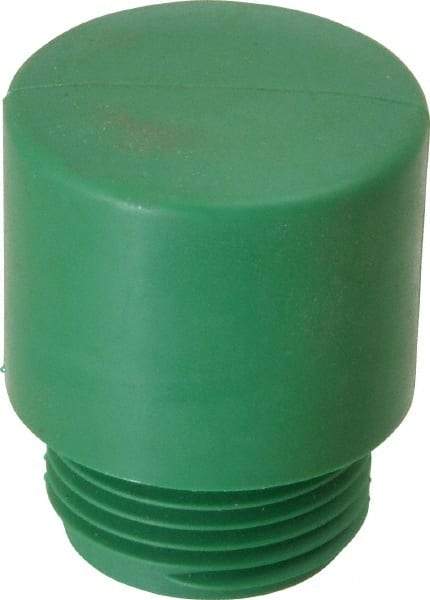 Made in USA - 1-1/4" Face Diam, Grade Hard, Green Hammer Tip/Face - Vinyl - Makers Industrial Supply