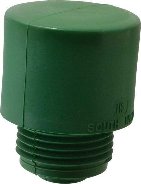 Made in USA - 1-1/2" Face Diam, Grade Hard, Green Hammer Tip/Face - Vinyl - Makers Industrial Supply