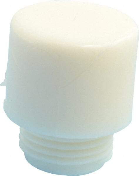 Made in USA - 1" Face Diam, Grade Tough, White Hammer Tip/Face - Nylon - Makers Industrial Supply