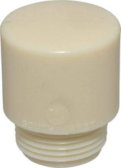 Made in USA - 1-1/4" Face Diam, Grade Tough, White Hammer Tip/Face - Nylon - Makers Industrial Supply