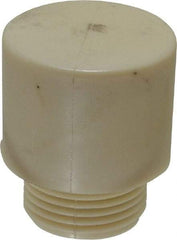 Made in USA - 1-1/2" Face Diam, Grade Tough, White Hammer Tip/Face - Nylon - Makers Industrial Supply