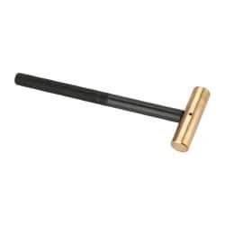 Value Collection - 3/8 Lb Nonsparking Brass Hammer - 8-1/8" OAL, 3/4" Face Diam, Aluminum Handle - Makers Industrial Supply