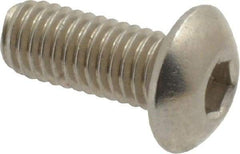 Value Collection - M5x0.80 Metric Coarse Hex Socket Drive, Button Screw - Grade 18-8 & Austenitic A2 Stainless Steel, Uncoated, Fully Threaded, 12mm Length Under Head - Makers Industrial Supply