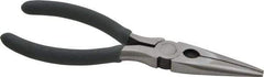 Value Collection - 6" OAL, 1-5/8" Jaw Length x 5/8" Jaw Width, Long Nose Side Cutting Pliers - Serrated Jaw, Standard Head, Plastic Dipped Handles - Makers Industrial Supply