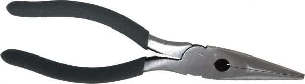 Value Collection - 8" OAL, 2" Jaw Length x 7/8" Jaw Width, Long Nose Side Cutting Pliers - Serrated Jaw, Standard Head, Plastic Dipped Handles - Makers Industrial Supply