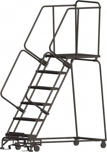 Ballymore - 93" 6 Step Ladder - 450 Lb Capacity, 60" Platform Height, 30" Base Width x 63" Depth, Heavy-Duty Serrated Grating - Makers Industrial Supply