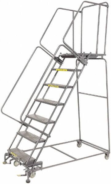 Ballymore - 103" 7 Step Ladder - 450 Lb Capacity, 70" Platform Height, 24" Base Width x 62" Depth, Heavy-Duty Serrated Grating - Makers Industrial Supply