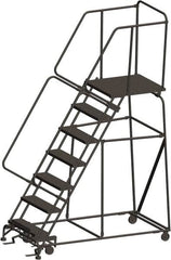 Ballymore - 103" 7 Step Ladder - 450 Lb Capacity, 70" Platform Height, 24" Base Width x 69" Depth, Heavy-Duty Serrated Grating - Makers Industrial Supply