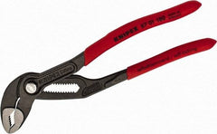 Knipex - 7-1/4" OAL, 1-1/2" Max Capacity, 18 Position Water Pump Tongue & Groove Pliers - Standard V-Jaws, Standard Head, Nonslip Plastic Handles - Makers Industrial Supply