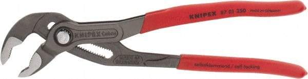 Knipex - 10" OAL, 2" Max Capacity, 25 Position Water Pump Tongue & Groove Pliers - Standard V-Jaws, Standard Head, Nonslip Plastic Handles - Makers Industrial Supply