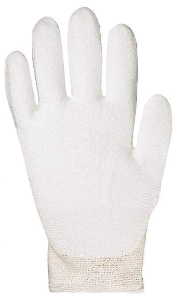 SHOWA - Size M (8), ANSI Cut Lvl 2, Puncture Lvl 2, Abrasion Lvl 6, Polyurethane Coated Cut Resistant Gloves - Palm Coated, HPPE Lining, Knit Wrist, White, Paired - Makers Industrial Supply