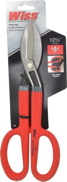 Wiss - 3" Length of Cut, Straight Pattern Tinner's Snip - 12-1/2" OAL, Cushion Grip Handle, 20 AWG Steel Capacity - Makers Industrial Supply