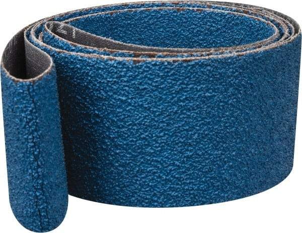 Norton - 2" Wide x 72" OAL, 40 Grit, Zirconia Alumina Abrasive Belt - Zirconia Alumina, Coarse, Coated, Y Weighted Cloth Backing, Dry, Series R821 - Makers Industrial Supply