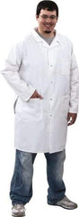 PRO-SAFE - Size XL White Lab Coat - Polyester and Cotton, Snap Front, Open Wrists, (2 Pass Through Pockets and Front Chest and Hip Pocket) - Makers Industrial Supply