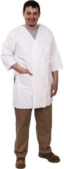 PRO-SAFE - Size XL White Smock with 5 Pockets - Polyester and Cotton, Buttonless and Ties In Back - Makers Industrial Supply