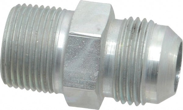 Steel Flared Tube Connector: 3/4″ Tube OD, 3/4 Thread, 37 ° Flared Angle Flare x MNPT Ends