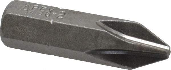 Apex - #2, Hex Drive Phillips Screwdriver Bit - 5/16" Drive, 1-1/4" OAL - Makers Industrial Supply