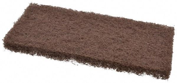 3M - 10" Long x 4-5/8" x 1" Thick Wide Scouring Pad - Heavy-Duty, Brown - Makers Industrial Supply