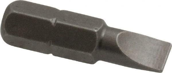 Apex - 0.216" x 0.036" Blade, 1/4" Drive Slotted Screwdriver Bit - 1" OAL, Insert Bit - Makers Industrial Supply