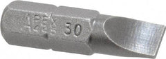 Apex - 0.248" x 0.038" Blade, 1/4" Drive Slotted Screwdriver Bit - 1" OAL, Insert Bit - Makers Industrial Supply