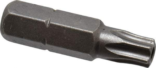 Apex - 1/4" Drive T27 Torx Screwdriver Bit - 1" OAL, Tamper Resistant Bit - Makers Industrial Supply