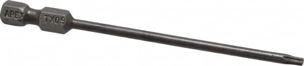 Apex - T9 Torx Bit - 1/4" Hex Drive, 3-1/2" OAL - Makers Industrial Supply