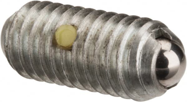 Gibraltar - M6x1.0, 3.5mm Ball Diam, 14mm Body Length, 1mm Max Ball Reach, Threaded Ball Plunger - Steel Body, Steel Ball, 0.45 Lb Initial End Force, 1.35 Lb Final End Force, Locking Element - Makers Industrial Supply