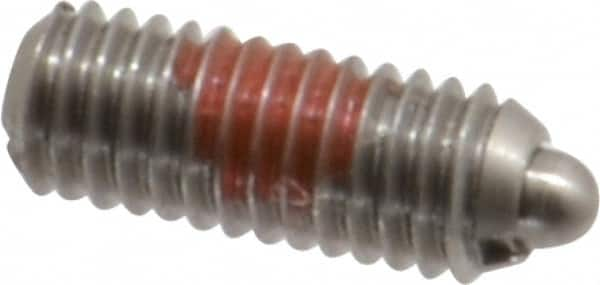 Gibraltar - 10-32, 3/4" Thread Length, 1/8" Plunger Projection, Stainless Steel Threaded Spring Plunger - 0.092" Max Plunger Diam, 3/4" Plunger Length, 2.9 Lb Init End Force, 11.1 Lb Final End Force, 0.0625" Hex - Makers Industrial Supply