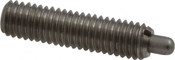 Gibraltar - 10-32, 3/4" Thread Length, 1/8" Plunger Projection, Stainless Steel Threaded Spring Plunger - 0.092" Max Plunger Diam, 3/4" Plunger Length, 1.3 Lb Init End Force, 2.7 Lb Final End Force - Makers Industrial Supply