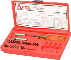 Apex - 26 Piece, 5/64 to 9/64" Hex Driver Set - Phillips, Slotted, Torx, Hex, Square, Pozidriv - Makers Industrial Supply