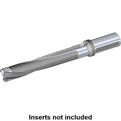 Kennametal - Series KSEM Plus, Head Connection FDS32, 3xD, 1-1/2" Shank Diam, Drill Body - 85.09mm Drill Body Length to Flange, SSF Toolholder, 9-1/2" OAL, 105mm Drill Body Length, 3.35" Flute Length, Weldon Flat Shank, Through Coolant - Makers Industrial Supply