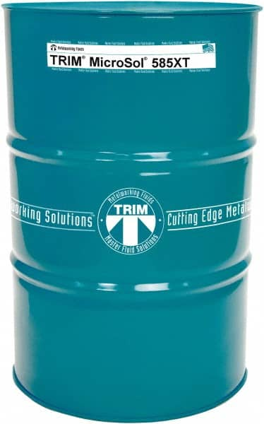 Master Fluid Solutions - Trim MicroSol 585XT, 54 Gal Drum Cutting & Grinding Fluid - Semisynthetic, For Aluminum Alloys, Cast Iron, Composites, Copper, Plastics, Steels & Titanium - Makers Industrial Supply