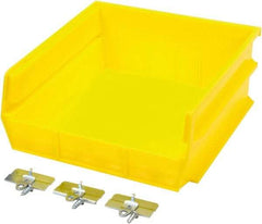 Triton - 10-7/8" Deep, Yellow Polypropylene Hopper Stacking Bin - 5" High x 11" Wide x 10-7/8" Long - Makers Industrial Supply