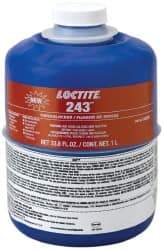 Loctite - 1,000 mL Bottle, Blue, Medium Strength Liquid Threadlocker - Series 243, 24 Hour Full Cure Time, Hand Tool Removal - Makers Industrial Supply