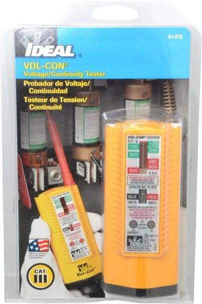 Ideal - 5 VAC/VDC to 600 VAC/VDC, Voltage and Circuit Continuity Tester - LED and Neon Lamps Display, 60 Hz - Makers Industrial Supply