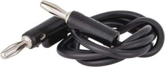 Pomona - Black Electrical Test Equipment Leads - Use with Stacking Banana Plugs - Makers Industrial Supply