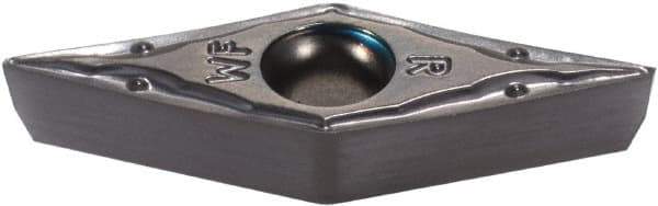 Iscar - VCET22.002 WF Grade IC907 Carbide Turning Insert - TiAlN Finish, 35° Diamond, 1/4" Inscr Circle, 1/8" Thick, 0.002" Corner Radius - Makers Industrial Supply