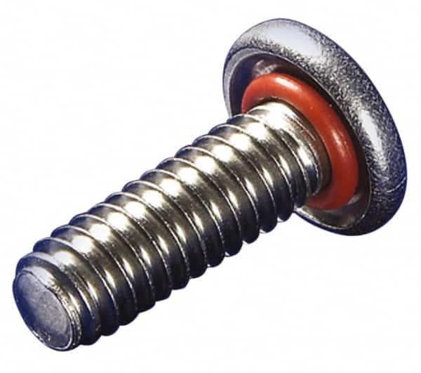 APM HEXSEAL - #8-32, 1" Length Under Head, Pan Head, #2 Phillips Self Sealing Machine Screw - Uncoated, 18-8 Stainless Steel, Silicone O-Ring - Makers Industrial Supply