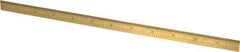 Fowler - 12" Long, 1/100, 1/64, 1/32, 1/10" Graduation, Flexible Steel Rule - 5R Graduation Style, 1/2" Wide, Yellow, Titanium Finish - Makers Industrial Supply