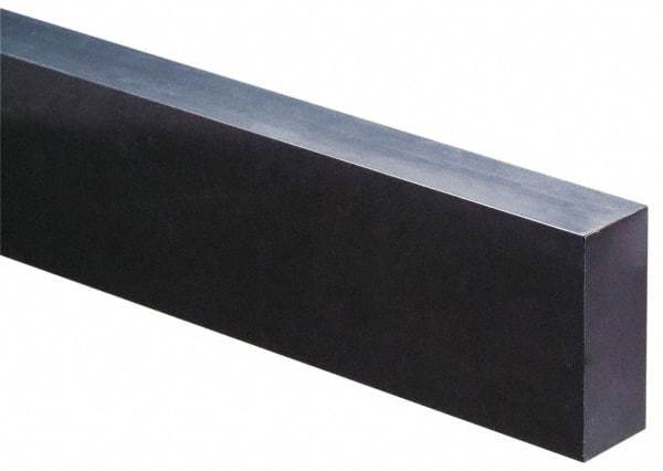 Made in USA - 4 Ft. Long x 1 Inch Wide x 1 Inch High, Acetal, Rectangular Plastic Bar - Porosity Free, Black - Makers Industrial Supply