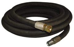 Made in USA - 25' Long, 1/2" Fitting, Boss Female x Male Fitting, -40 to 212°F, Nitrile High Temp & High Pressure Hose - 1/2" Inside x 1" Outside Diam, Black, 1,000 psi - Makers Industrial Supply